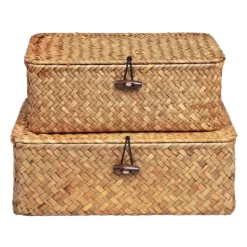 QUVIO Opbergmand - Maat M - Rotan - Bruin