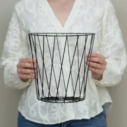 QUVIO Opbergmand - Metaal - Zwart