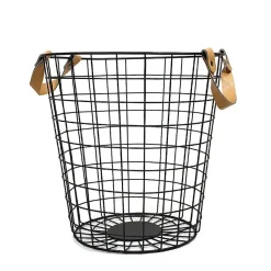 QUVIO Opbergmand metaal groot - Zwart