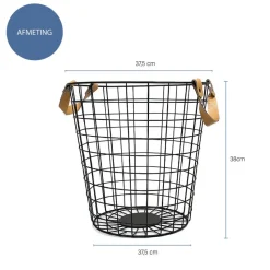 QUVIO Opbergmand metaal groot - Zwart