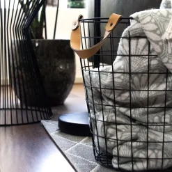 QUVIO Opbergmand metaal groot - Zwart