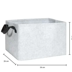 QUVIO Opbergmand Vilt - Grijs - Set van 2