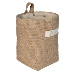 QUVIO Ophangbaar opbergbakje katoen linnen - Sterren