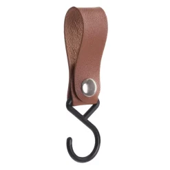 QUVIO ophanghaak met leren bandje - Bruin