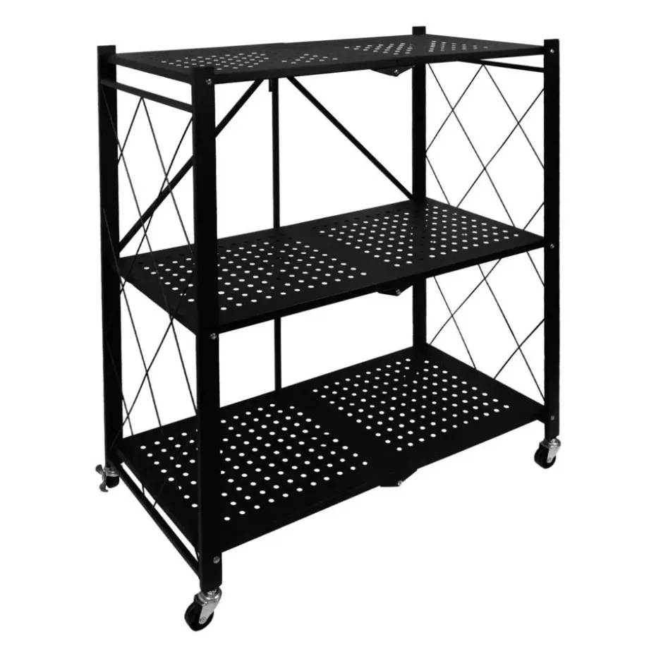 QUVIO Opvouwbaar keukenkastje metaal - Zwart