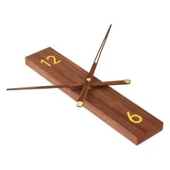 QUVIO Rechthoekige wandklok – 40cm – Hout – Donkerbruin