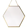QUVIO Spiegel zeshoek breed - Goud
