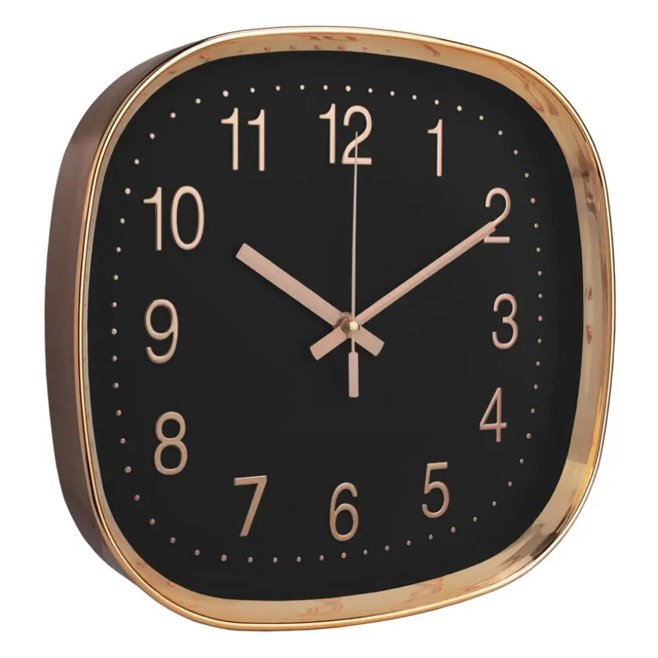 QUVIO Wandklok - 30 cm - Roségoud en zwart