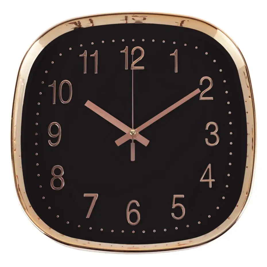 QUVIO Wandklok - 30 cm - Roségoud en zwart