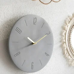 QUVIO Wandklok beton even cijfers - Grijs