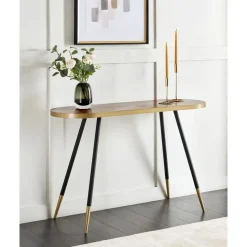 RAMONA - Sidetable - Donkerbruin/Goud - Hout