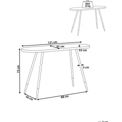 RAMONA - Sidetable - Donkerbruin/Goud - Hout
