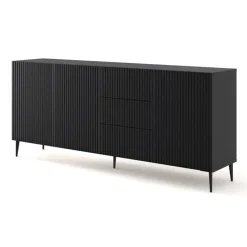 Ravenna B dressoir ladekast 200 3D3S gefreesd MDF folie mat