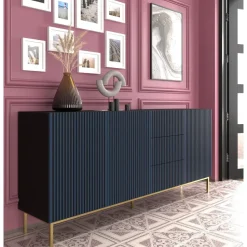 Ravenna F dressoir ladekast 200 3D3S gefreesd MDF folie met frame