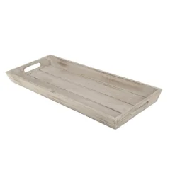 Rechthoekig houten dienblad/kaarsenbord - bruin - 48 x 20 cm