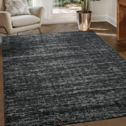 Relax Oslo - Laagpolig Effen Vloerkleed - Zwart - 200x290 CM