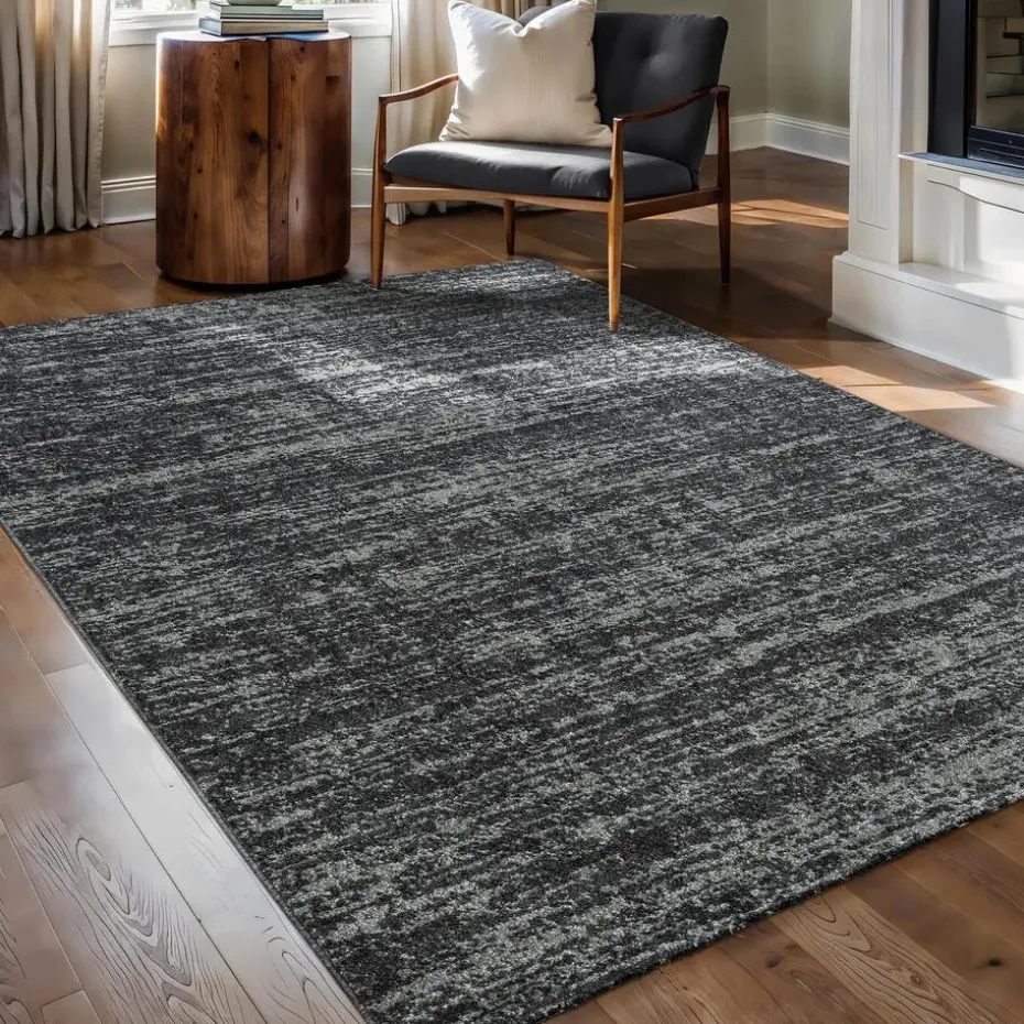 Relax Oslo - Laagpolig Effen Vloerkleed - Zwart - 200x290 CM