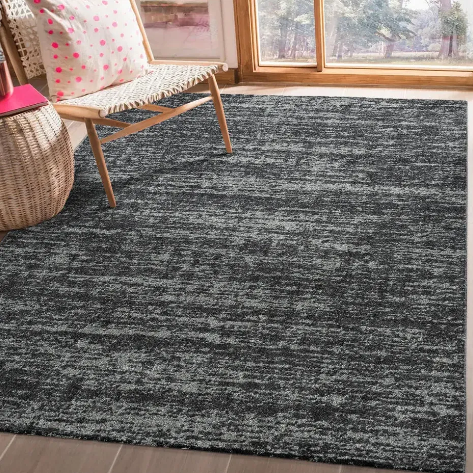 Relax Oslo - Laagpolig Effen Vloerkleed - Zwart - 200x290 CM