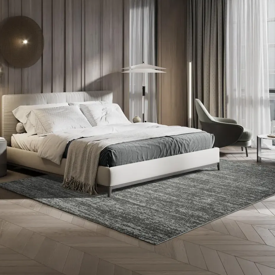 Relax Oslo - Laagpolig Effen Vloerkleed - Grijs - 250x250 CM Vierkant