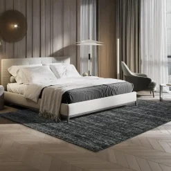 Relax Oslo - Laagpolig Effen Vloerkleed - Zwart - 120x170 CM