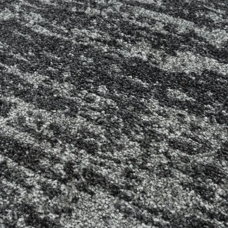 Relax Oslo - Laagpolig Effen Vloerkleed - Zwart - 120x170 CM