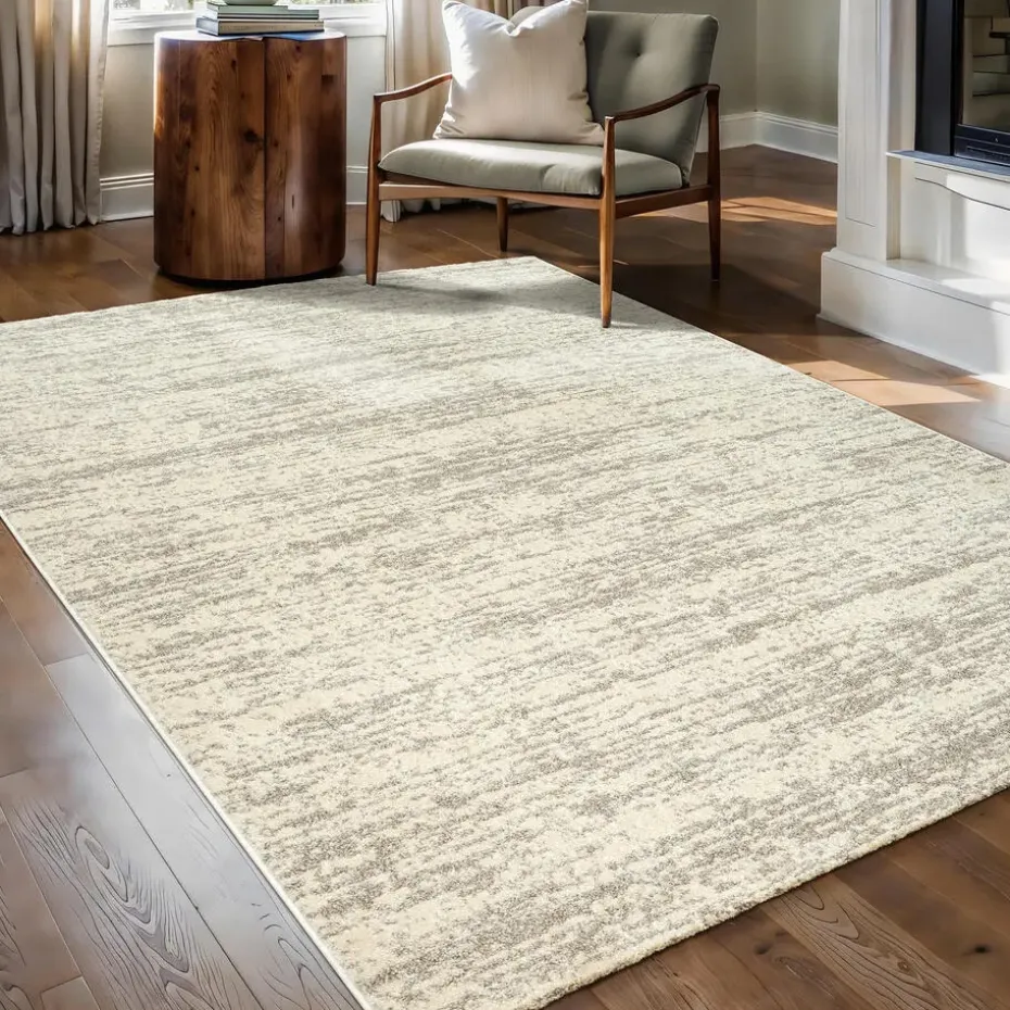 Relax Oslo - Laagpolig Effen Vloerkleed - Creme - 200x200 CM Vierkant