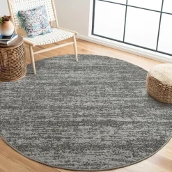 Relax Oslo - Laagpolig Effen Vloerkleed - Grijs - 150 CM ROND