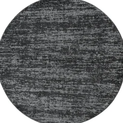 Relax Oslo - Laagpolig Effen Vloerkleed - Zwart Grijs - 200 CM ROND