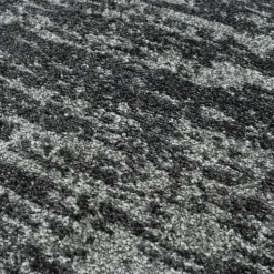 Relax Oslo - Laagpolig Effen Vloerkleed - Zwart Grijs - 200 CM ROND