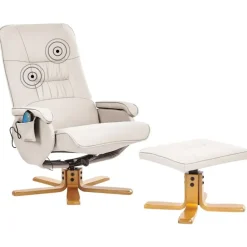RELAXPRO - Relaxfauteuil met voetenbank - Lichtbeige - Kunstleer