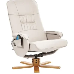 RELAXPRO - Relaxfauteuil met voetenbank - Lichtbeige - Kunstleer
