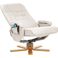 RELAXPRO - Relaxfauteuil met voetenbank - Lichtbeige - Kunstleer