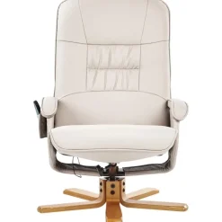 RELAXPRO - Relaxfauteuil met voetenbank - Lichtbeige - Kunstleer