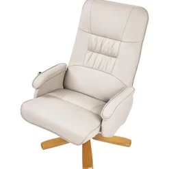 RELAXPRO - Relaxfauteuil met voetenbank - Lichtbeige - Kunstleer