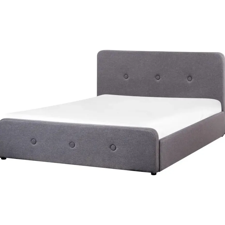 RENNES - Bed met opbergruimte - Grijs - 160x200 cm - Polyester