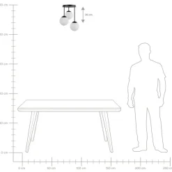 RIANA - Plafondlamp 3 lichten - Zwart - IJzer