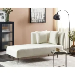 RIOM - Chaise longue - Wit - Rechtszijdig - Stof