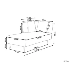 RIOM - Chaise longue - Wit - Rechtszijdig - Stof