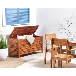 RIVIERA - Kussenbox - Donkere houtkleur - 130 cm - Acaciahout