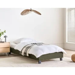 ROANNE - Eenpersoonsbed - Donkergroen - 90 x 200 cm - Bouclé