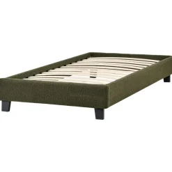 ROANNE - Eenpersoonsbed - Donkergroen - 90 x 200 cm - Bouclé