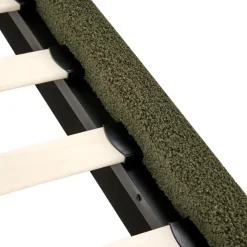 ROANNE - Eenpersoonsbed - Donkergroen - 90 x 200 cm - Bouclé