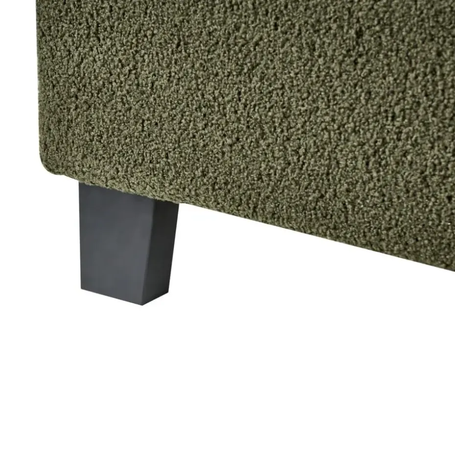 ROANNE - Eenpersoonsbed - Donkergroen - 90 x 200 cm - Bouclé