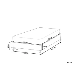 ROANNE - Eenpersoonsbed - Taupe - 90 x 200 cm - Bouclé