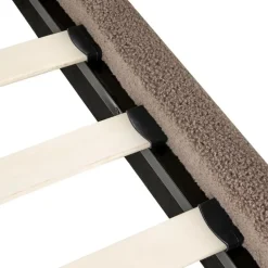 ROANNE - Eenpersoonsbed - Taupe - 90 x 200 cm - Bouclé