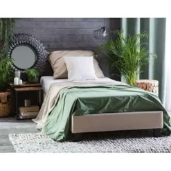 ROANNE - Kinderbed - Beige - 90 x 200 cm - Polyester