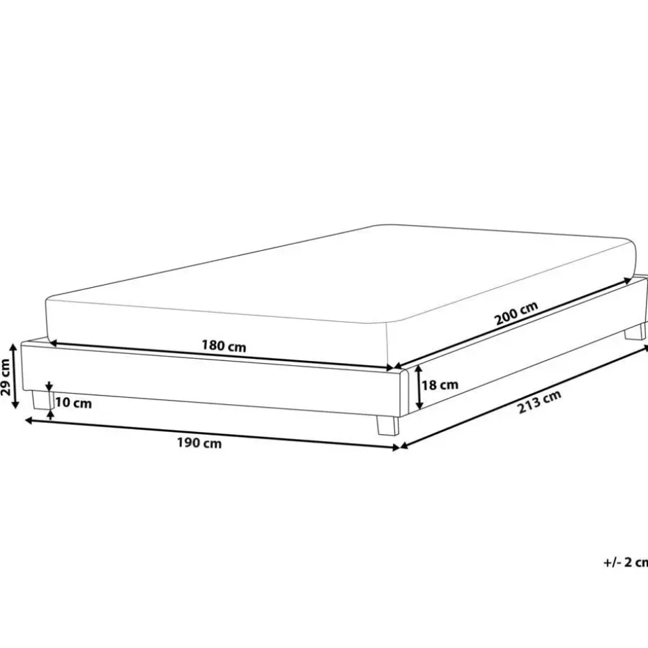 ROANNE - Tweepersoonsbed - Taupe - 180 x 200 cm - Bouclé