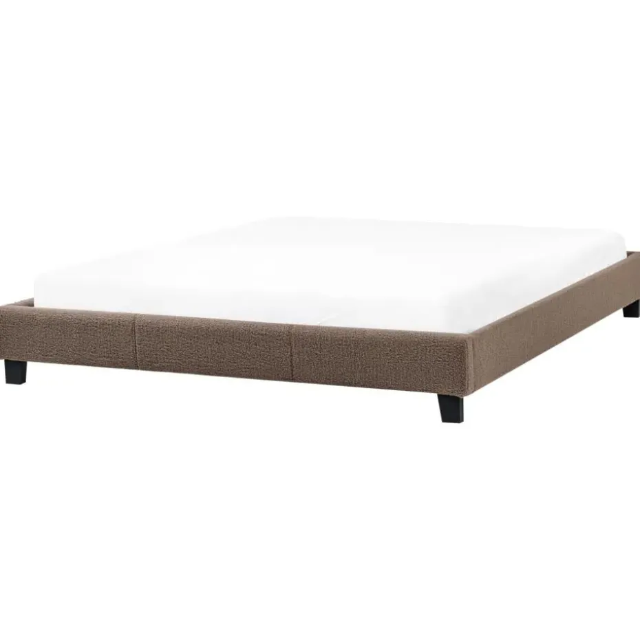 ROANNE - Tweepersoonsbed - Taupe - 180 x 200 cm - Bouclé