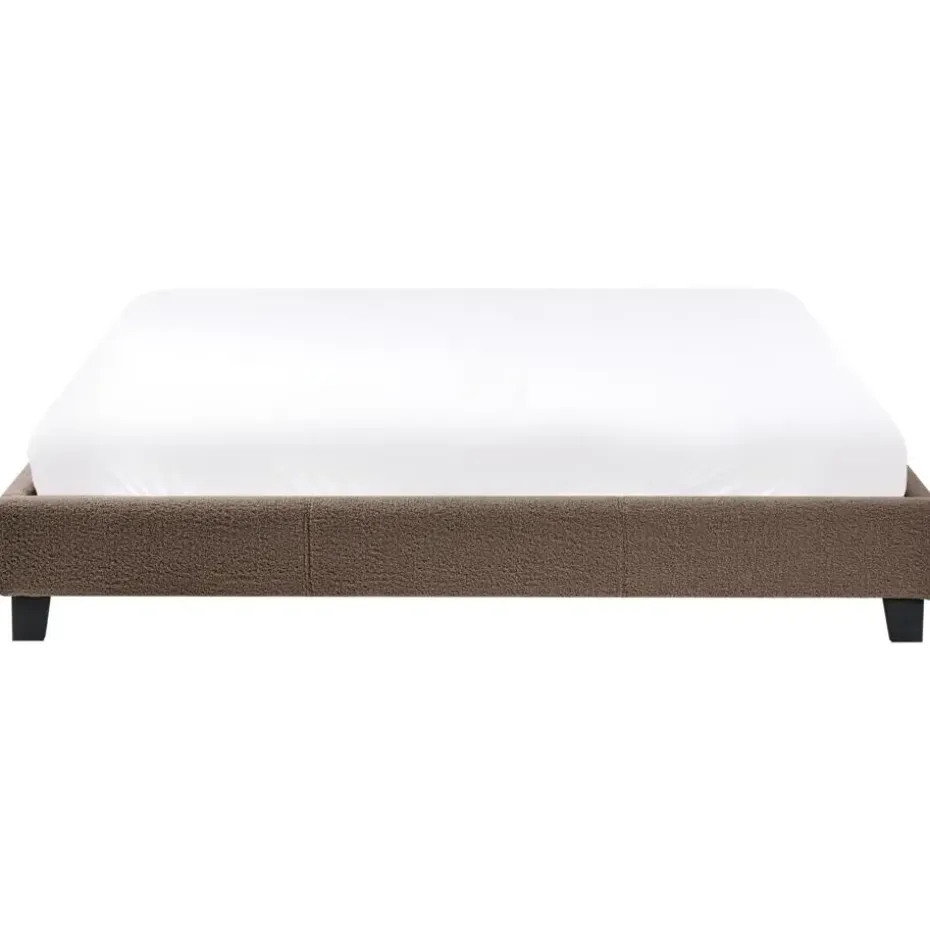 ROANNE - Tweepersoonsbed - Taupe - 180 x 200 cm - Bouclé