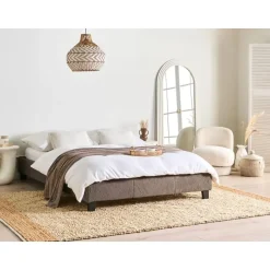 ROANNE - Tweepersoonsbed - Taupe - 140 x 200 cm - Bouclé